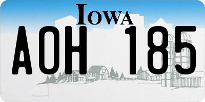 IA license plate AOH185