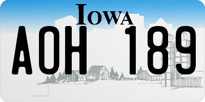 IA license plate AOH189