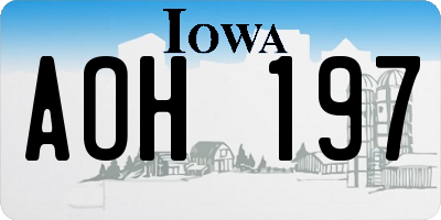 IA license plate AOH197