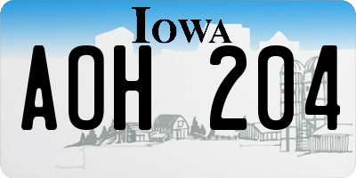 IA license plate AOH204