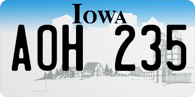 IA license plate AOH235