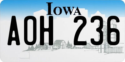 IA license plate AOH236