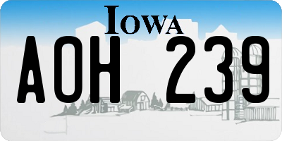 IA license plate AOH239