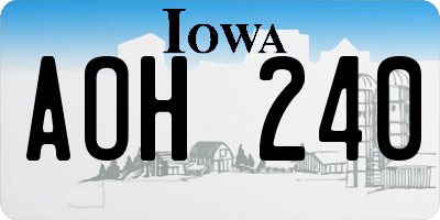 IA license plate AOH240