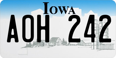 IA license plate AOH242