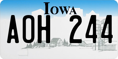 IA license plate AOH244