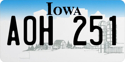 IA license plate AOH251