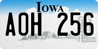 IA license plate AOH256