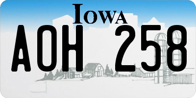 IA license plate AOH258