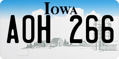 IA license plate AOH266