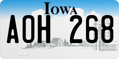 IA license plate AOH268
