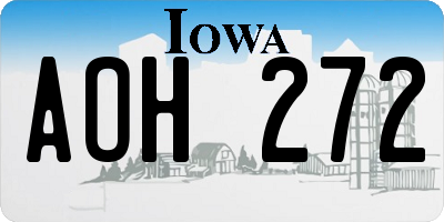 IA license plate AOH272