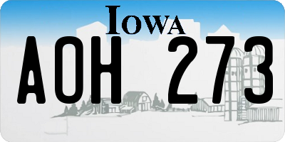 IA license plate AOH273