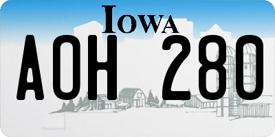 IA license plate AOH280
