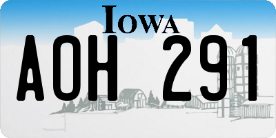 IA license plate AOH291