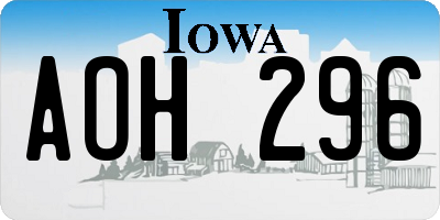 IA license plate AOH296