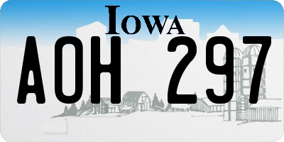 IA license plate AOH297