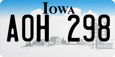 IA license plate AOH298