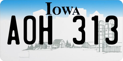 IA license plate AOH313