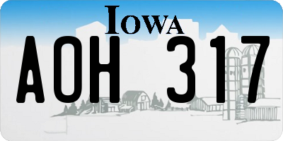 IA license plate AOH317