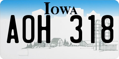 IA license plate AOH318