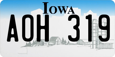 IA license plate AOH319