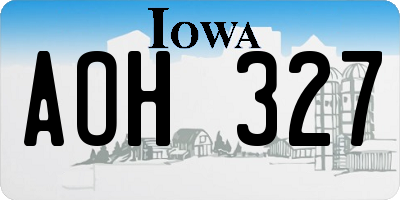 IA license plate AOH327
