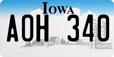 IA license plate AOH340