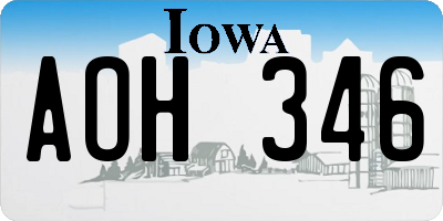 IA license plate AOH346