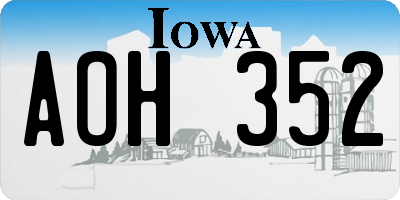 IA license plate AOH352