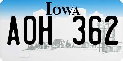 IA license plate AOH362