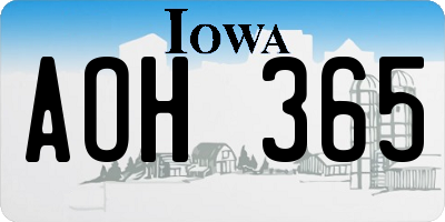 IA license plate AOH365