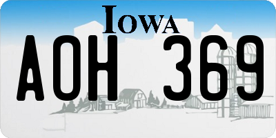 IA license plate AOH369
