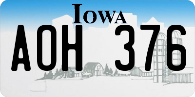 IA license plate AOH376