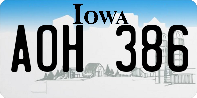 IA license plate AOH386