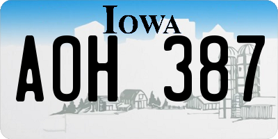IA license plate AOH387