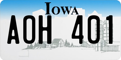 IA license plate AOH401