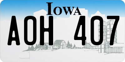 IA license plate AOH407