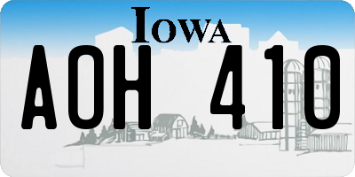 IA license plate AOH410