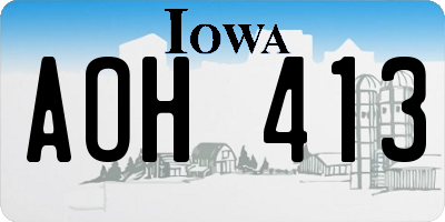 IA license plate AOH413