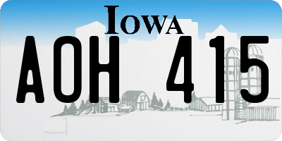 IA license plate AOH415