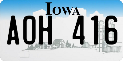 IA license plate AOH416