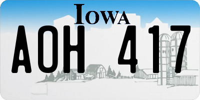 IA license plate AOH417