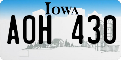IA license plate AOH430