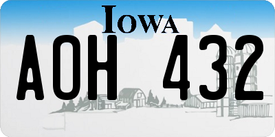 IA license plate AOH432