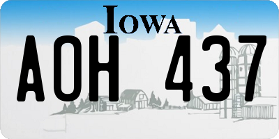 IA license plate AOH437