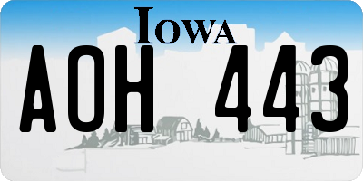 IA license plate AOH443