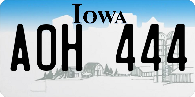 IA license plate AOH444