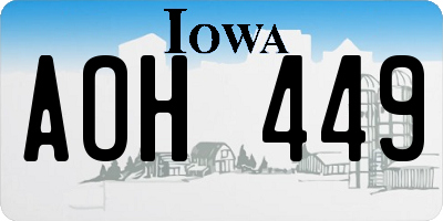IA license plate AOH449