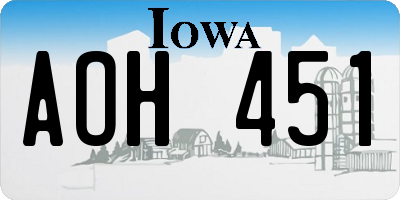 IA license plate AOH451